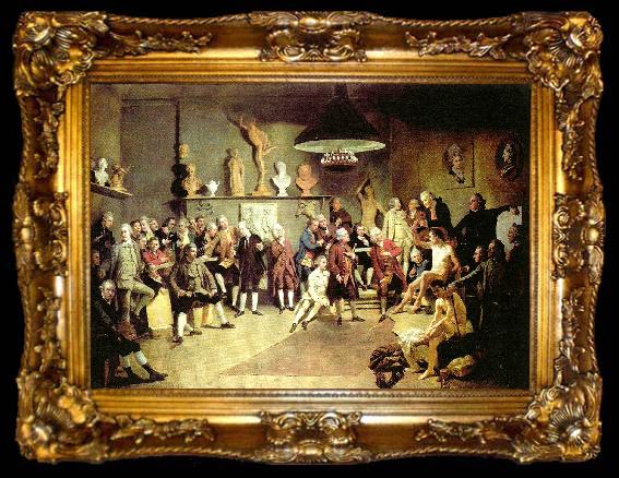 framed  Johann Zoffany the founders of the royal academy of arts, ta009-2